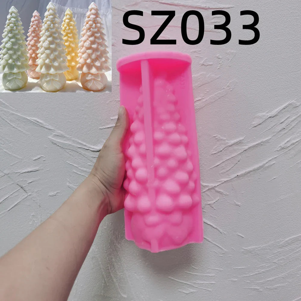 Bowknot Christmas Tree Silicone Candle Mould