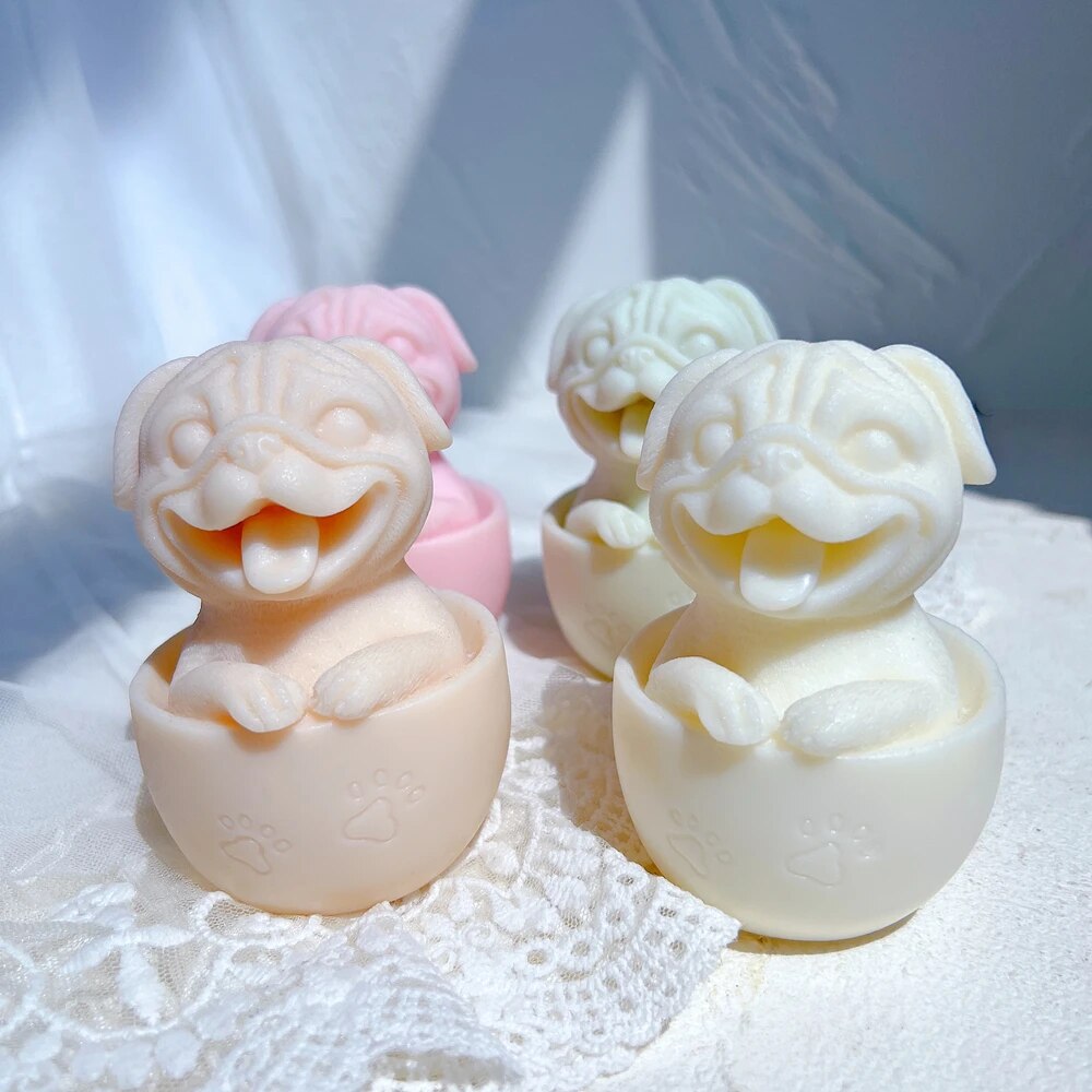 Cute Cup Dog Candle Silicone Mould