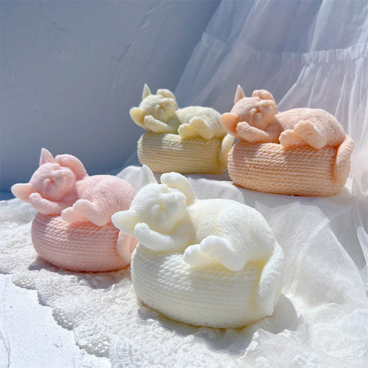 Cute Cat Statue Silicone Candle Mould