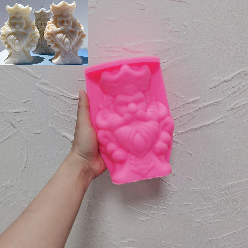 Chess King Queen Knight Rook Candle Mould