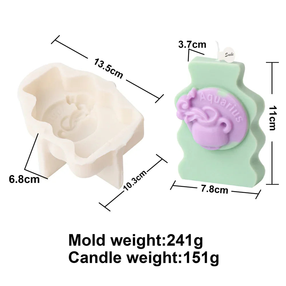 Astrology Art Craft DIY 12 Constellation Silicone Candle Moulds