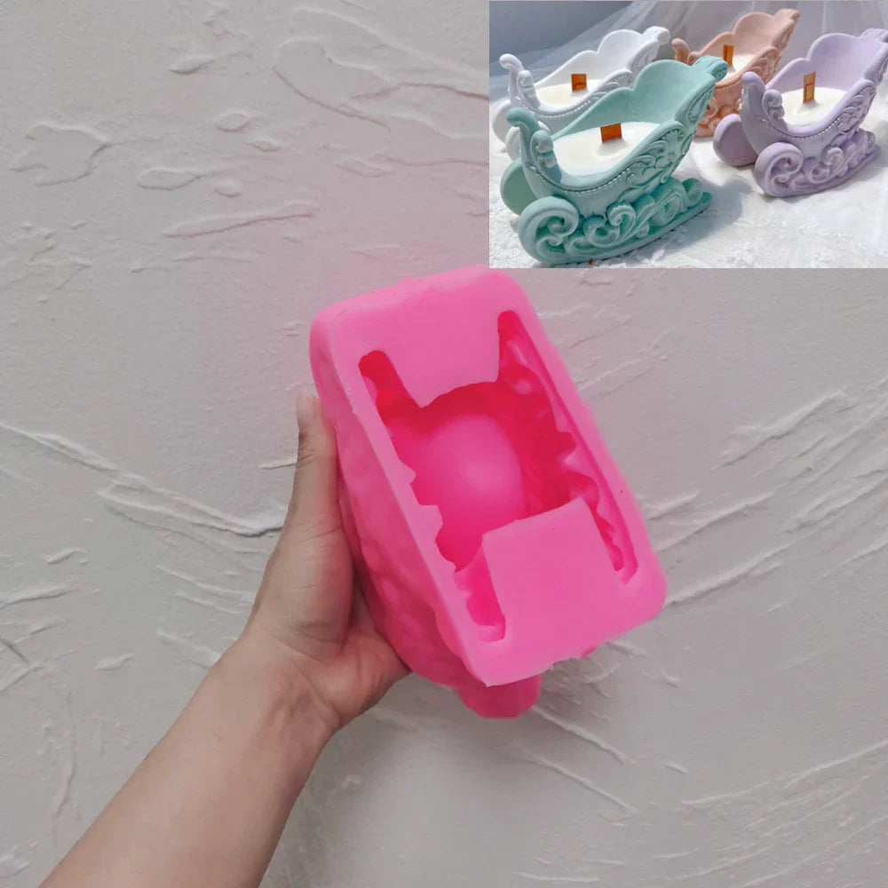 Christmas Sleigh Silicone Candle Vessel Mould