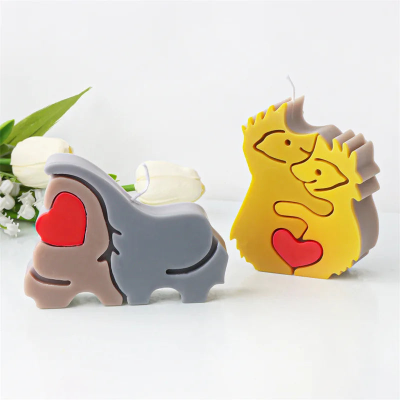 Mother's Day Cute Animals Series Candle Moulds