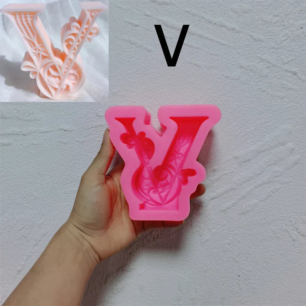 Floral Alphabet Candle Moulds