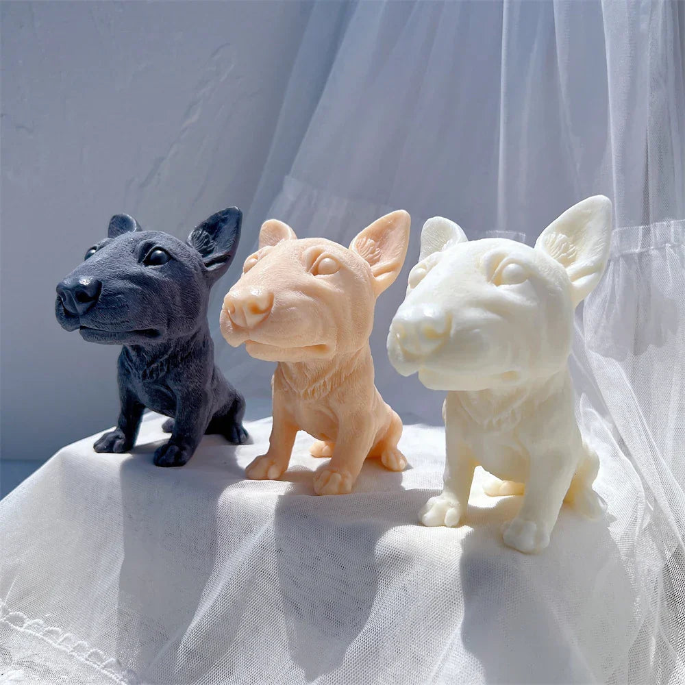 Bullhead Terrier Statue Candle Silicone Mould