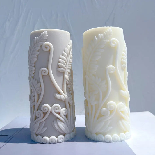 Fern Pillar Candle Mould