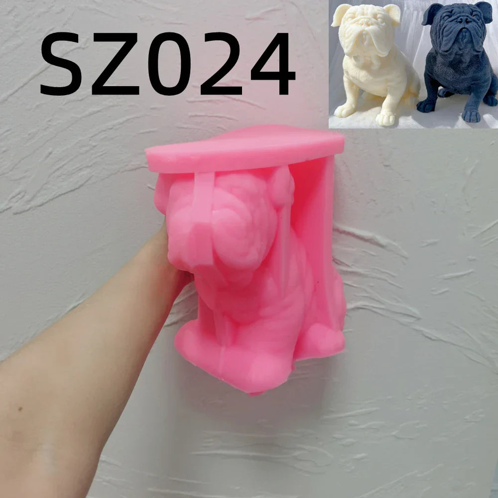 Charming Bulldog Puppy Candle Mould
