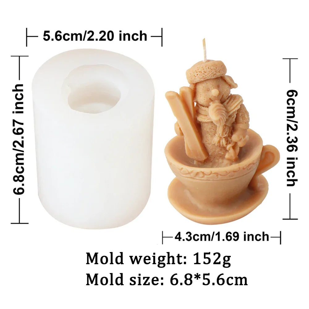 Christmas Mini Santa Cups Silicone Candle Mould - 8 Style