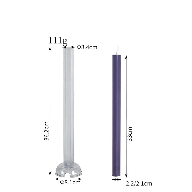 Hexagon Stripe Pole Acrylic Taper Candle Mould