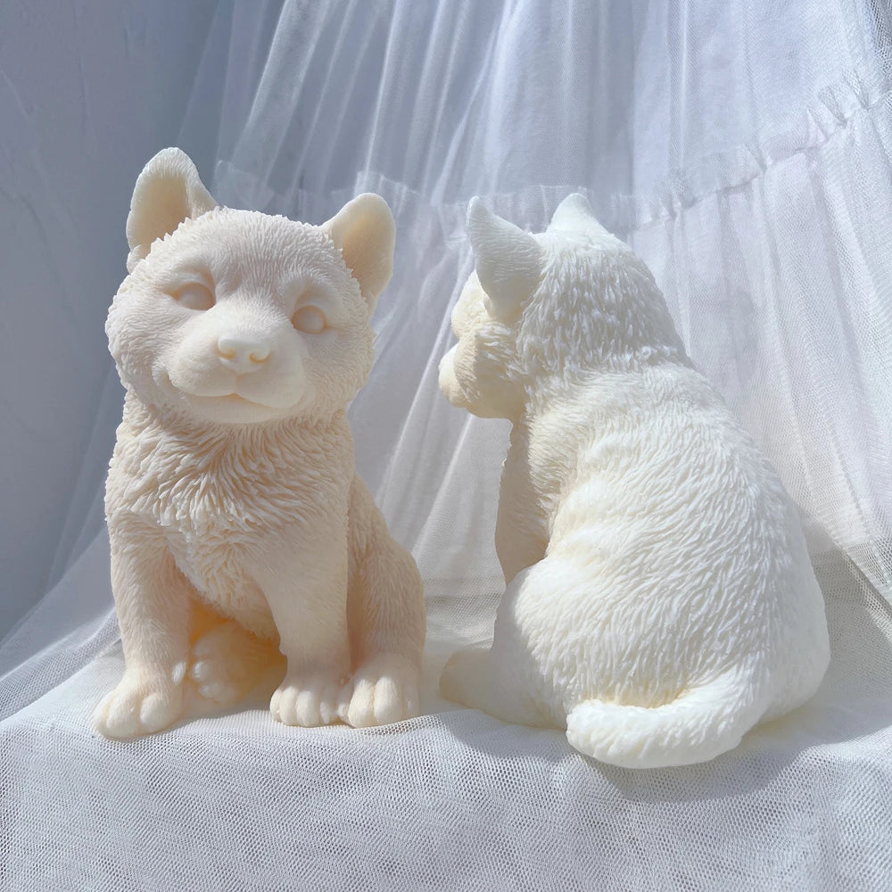 Siberian Husky Sled Dog Puppy Candle Mould