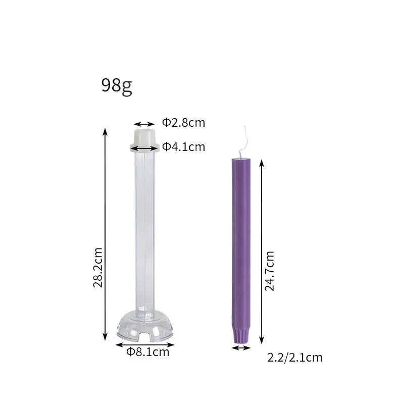 Hexagon Stripe Pole Acrylic Taper Candle Mould