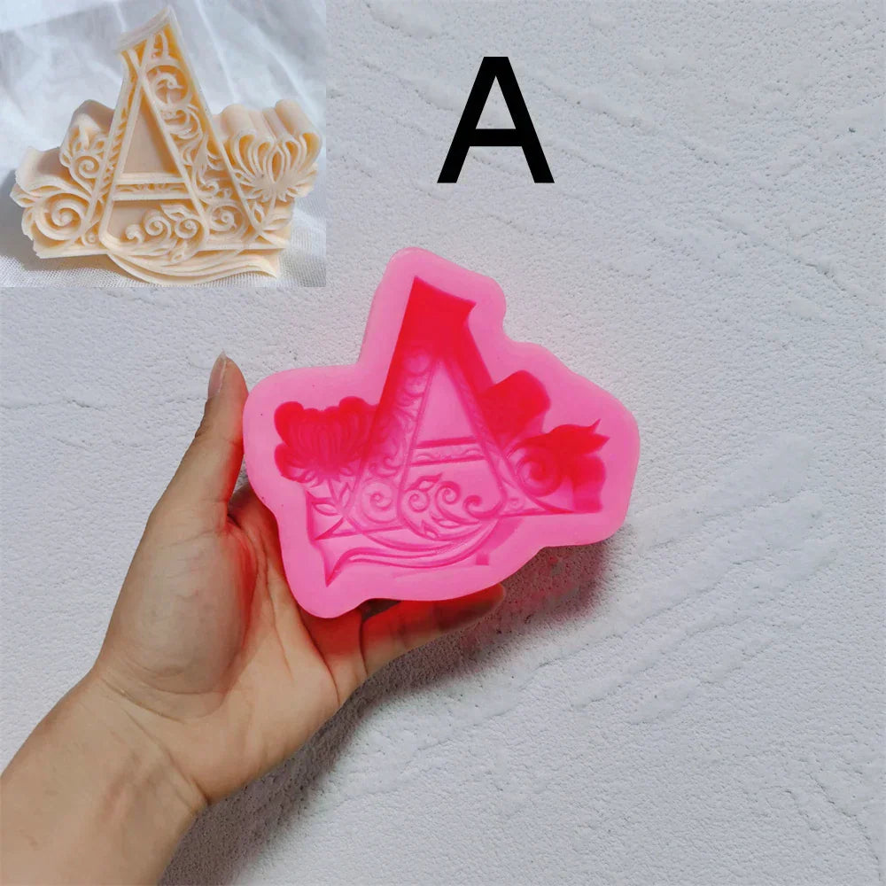 Floral Alphabet Candle Moulds