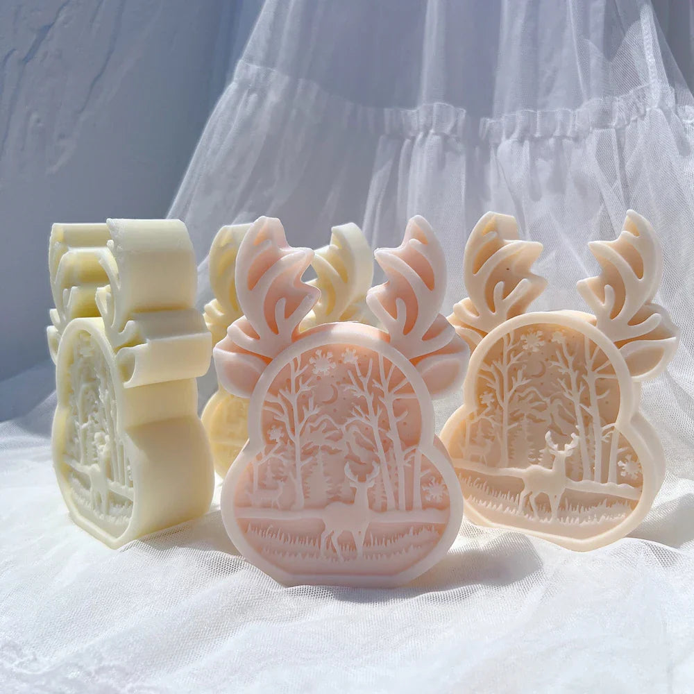 Christmas Reindeer Silicone Candle Mould