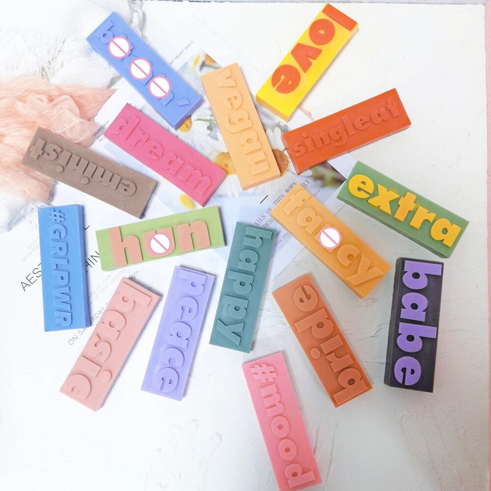 DIY 16 Designs Extra Babe Mood Words Slogan Candle Silicone Mould