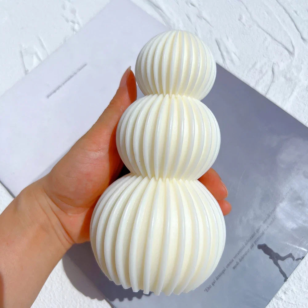 Ball Ribbed Pillar Candle Mould