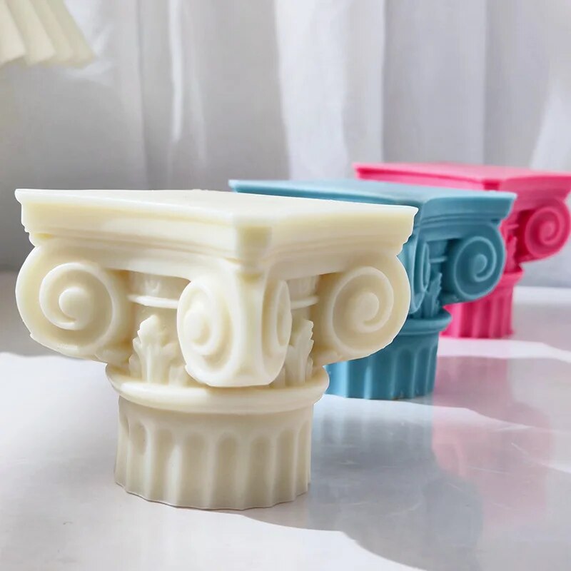 Large Roman Pillar Candle Mould Classic Corinthian