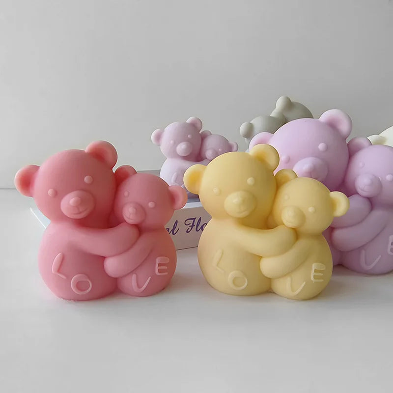 3D Love Bear Aroma Candle Silicone Mould