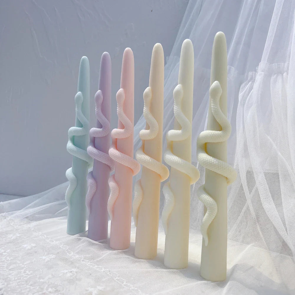 25CM Tall Snake Around Pillar Candle Mold