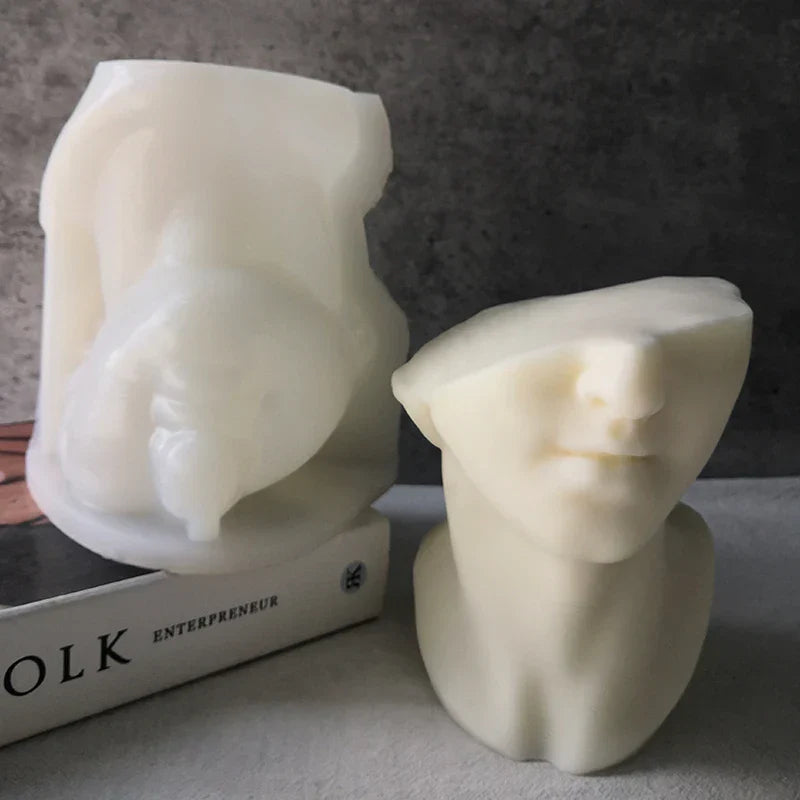 Half Face David Head Silicone Candle Mould