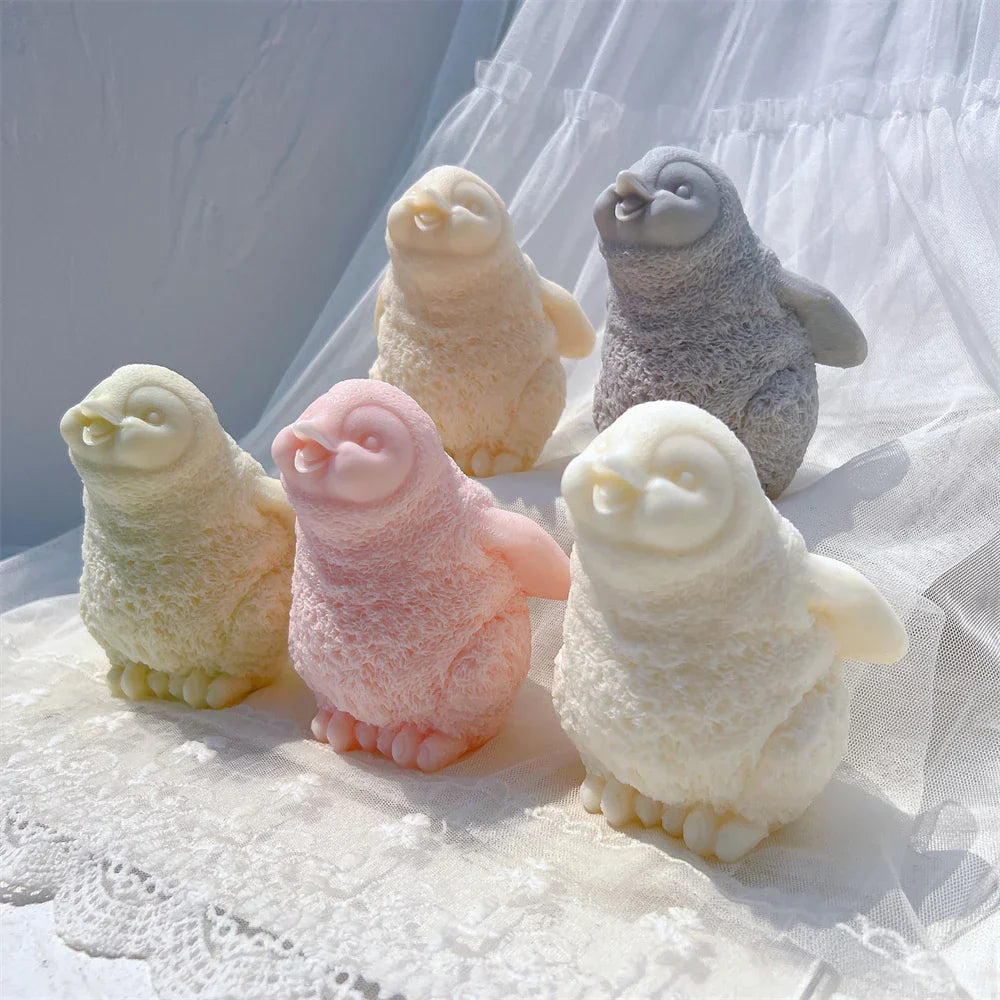 Cute Penguin Statue Candle Mould