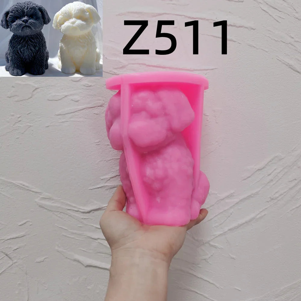Sitting Shih Tzu Puppy Silicone Candle Mould