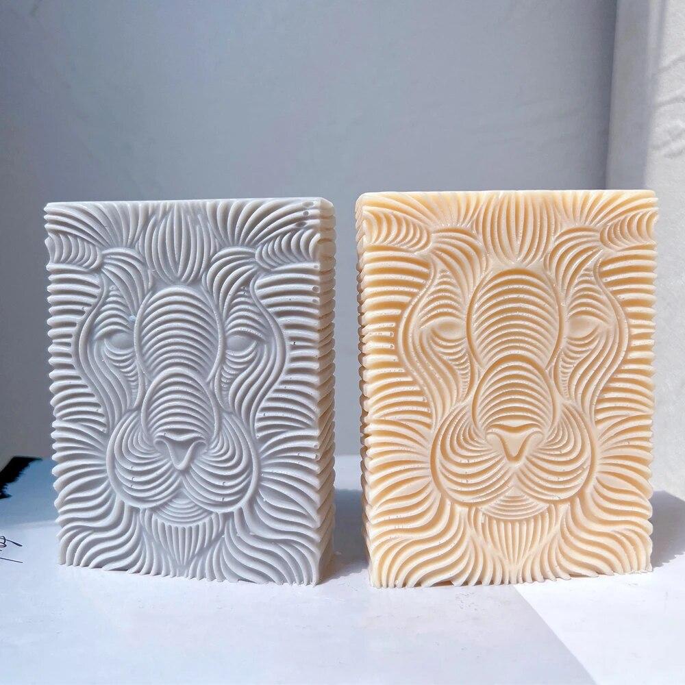 Square Lion Head Candle Silicone Mould