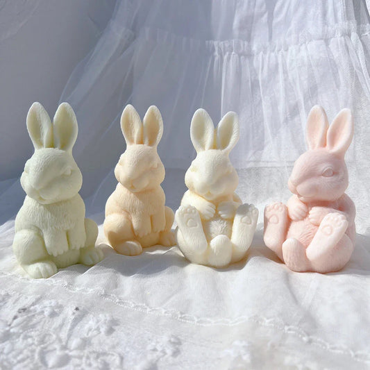 3D Sitting Bunny Silicone Candle Mould