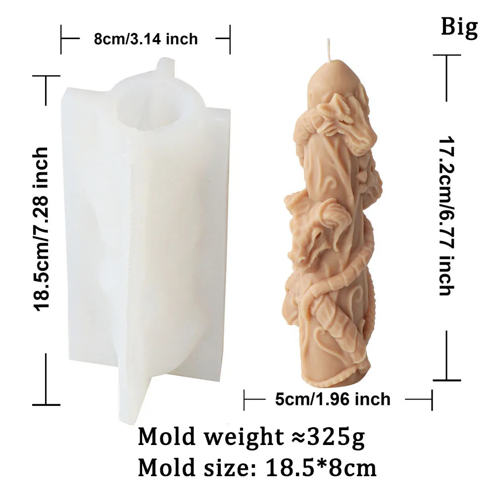 Dragon Head Pillar Candle Mould
