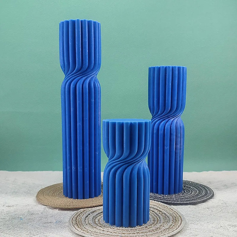Cylindrical Stripe Pillar Candle Mould