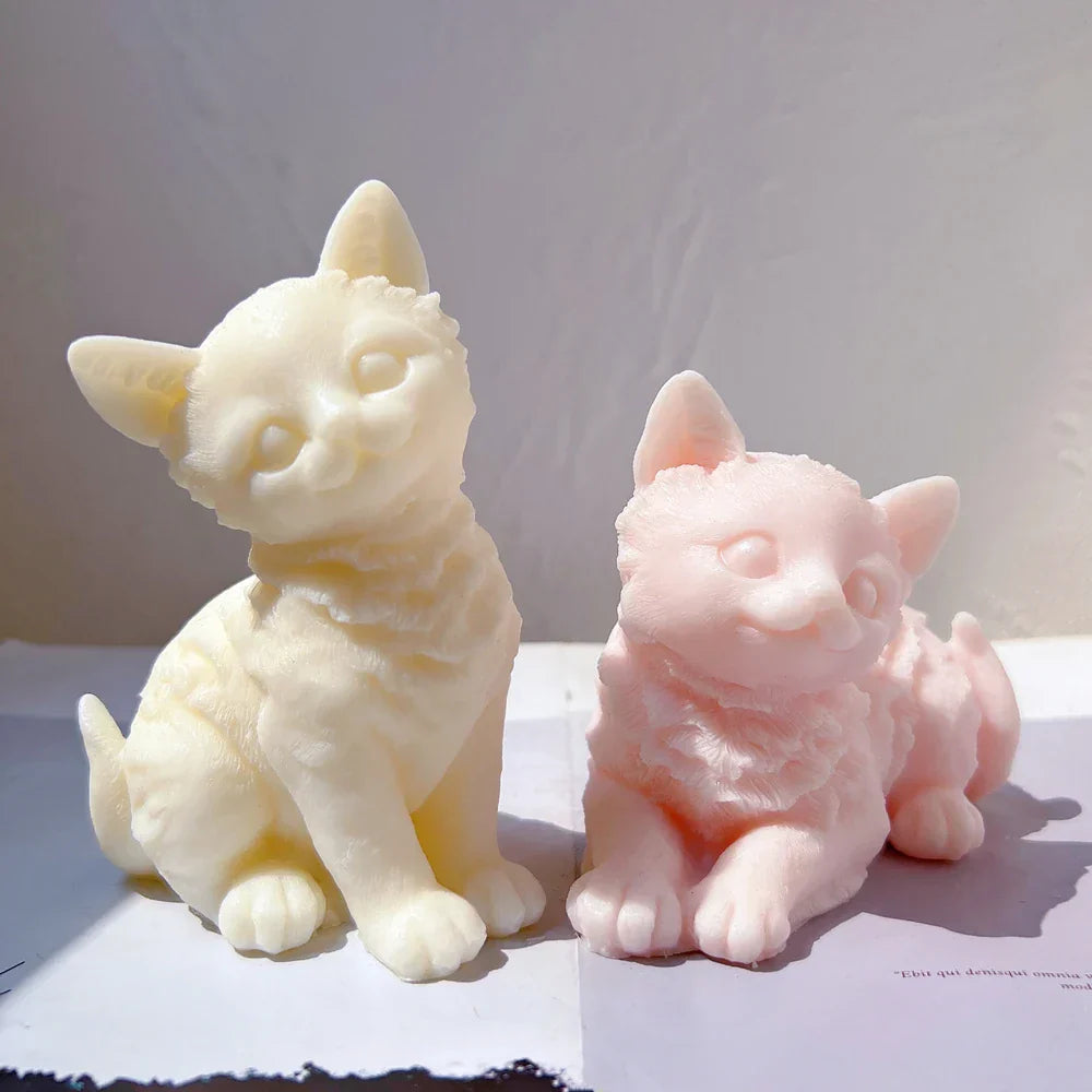 Sitting Cute Cat Silicone Candle Mould