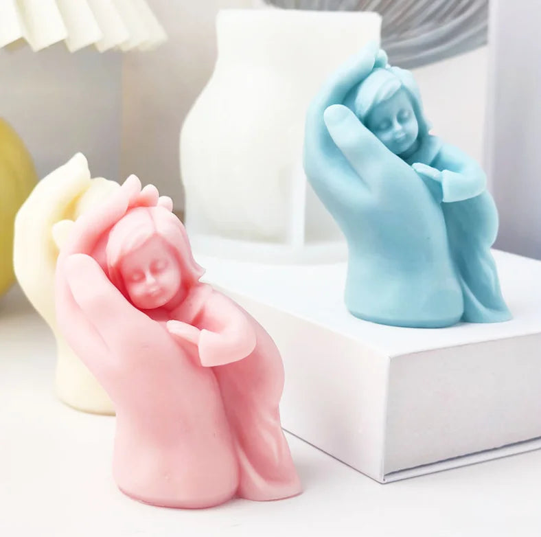Baby in Mother's Hand Candle Mould