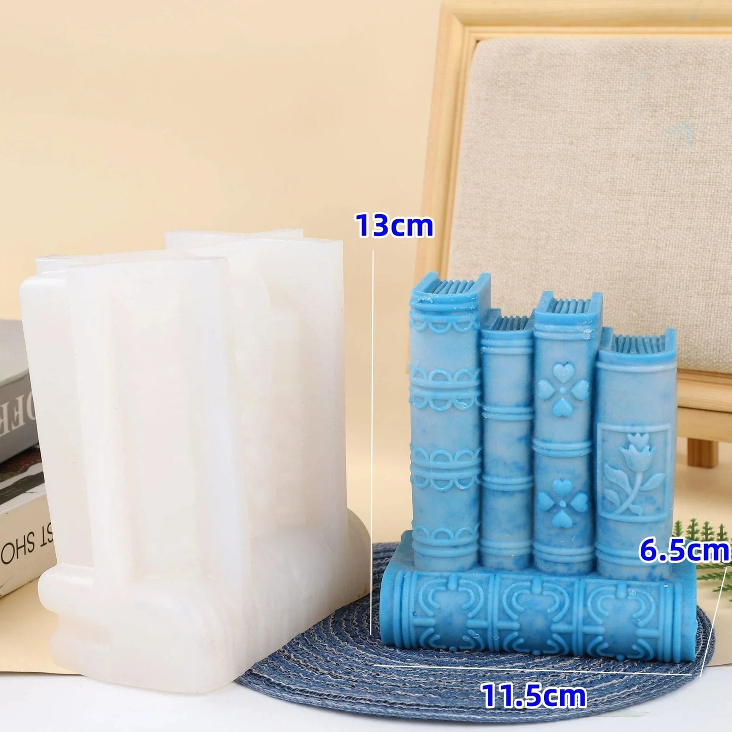 Bookstack Slicone Candle Mould