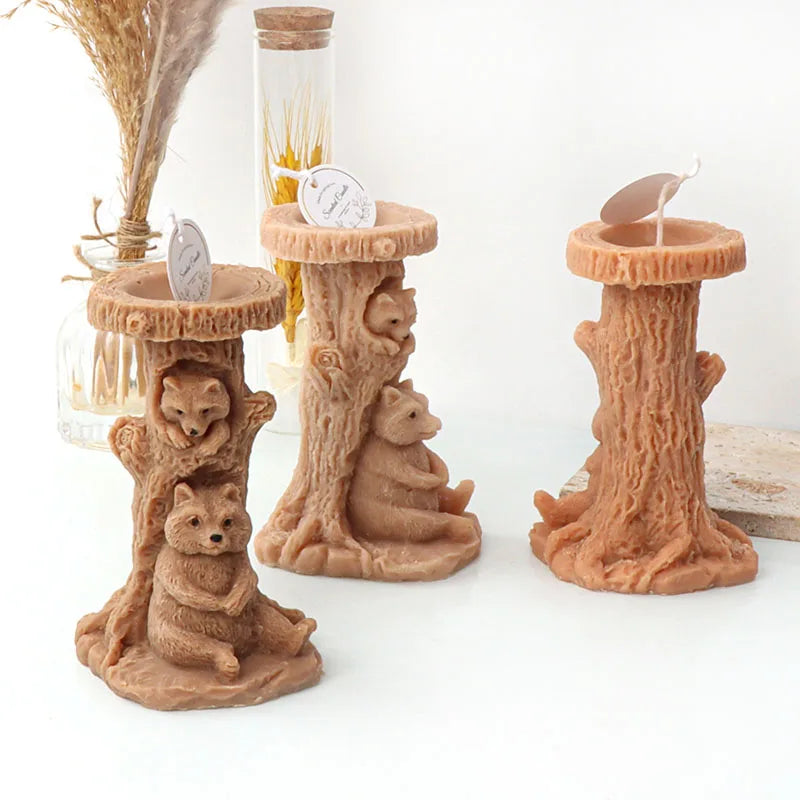 Stump Bear Silicone Candle Mould