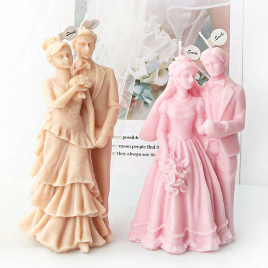 Bride and groom Wedding Ceremony Candle Mould Silicone