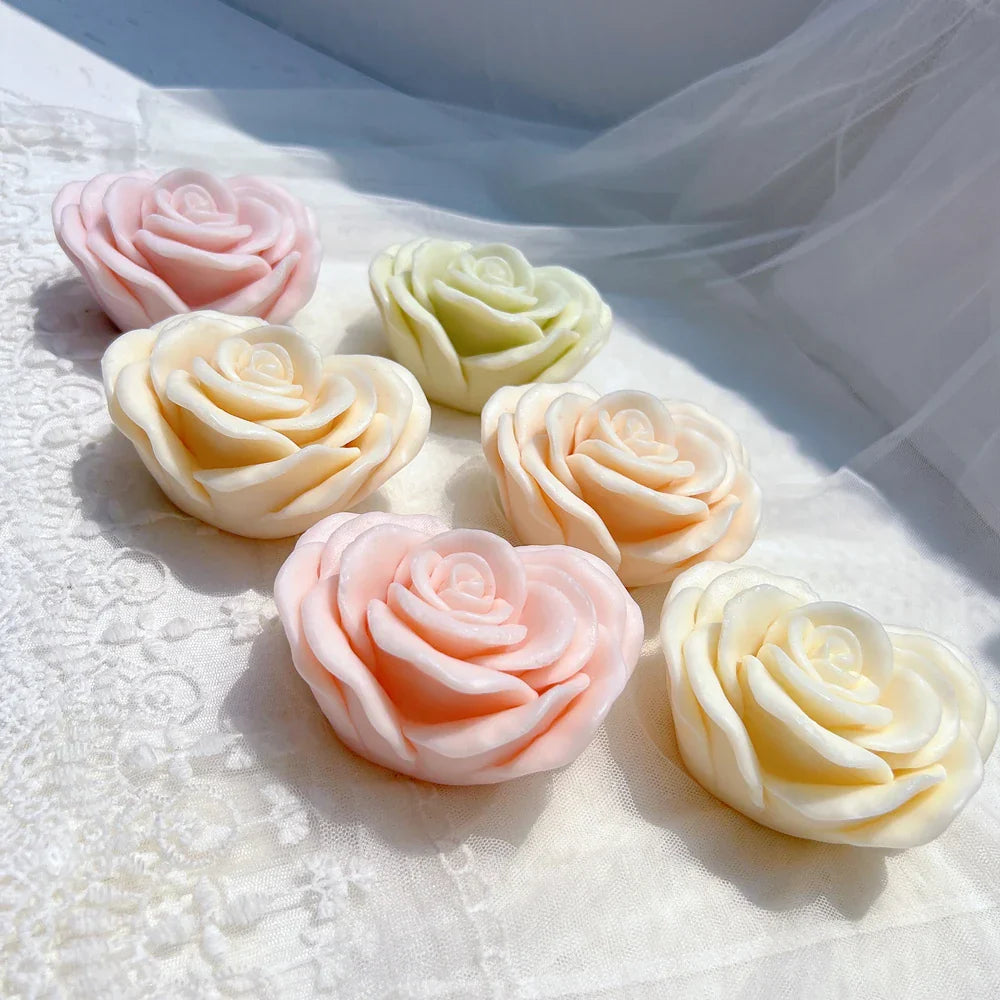 Heart Shape Rose Candle Mould