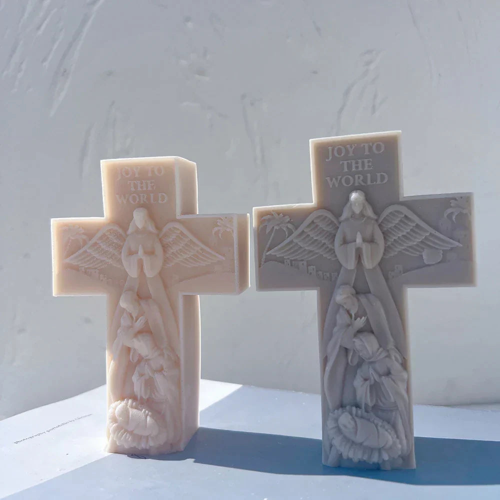 Holy Family Cross Candle Mould Silicone