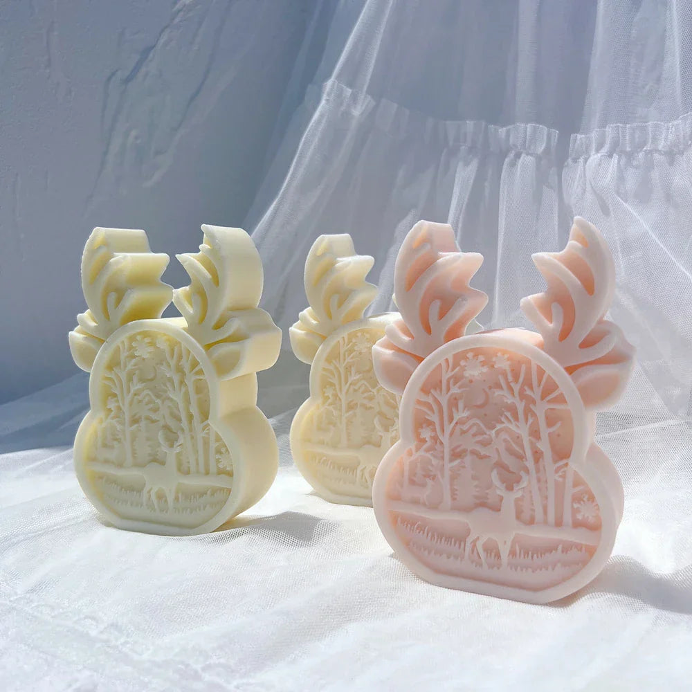 Christmas Reindeer Silicone Candle Mould