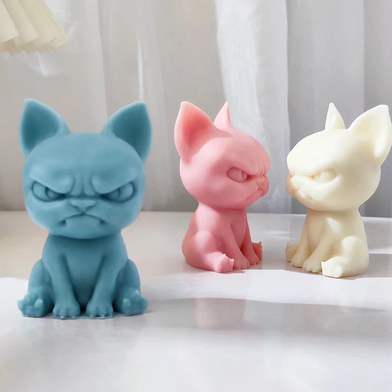 Adorable Angry Puppy Silicone Candle Mould