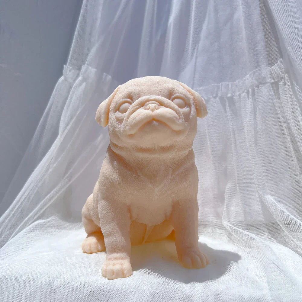 Sitting Pug Dog Candle Mould