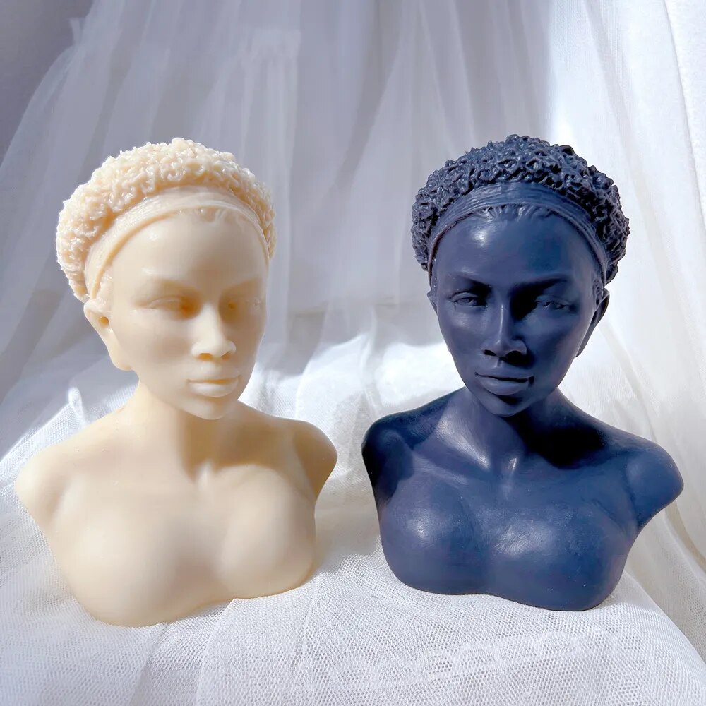 Afro Women Beautiful Goddess Candle Silicone Mould