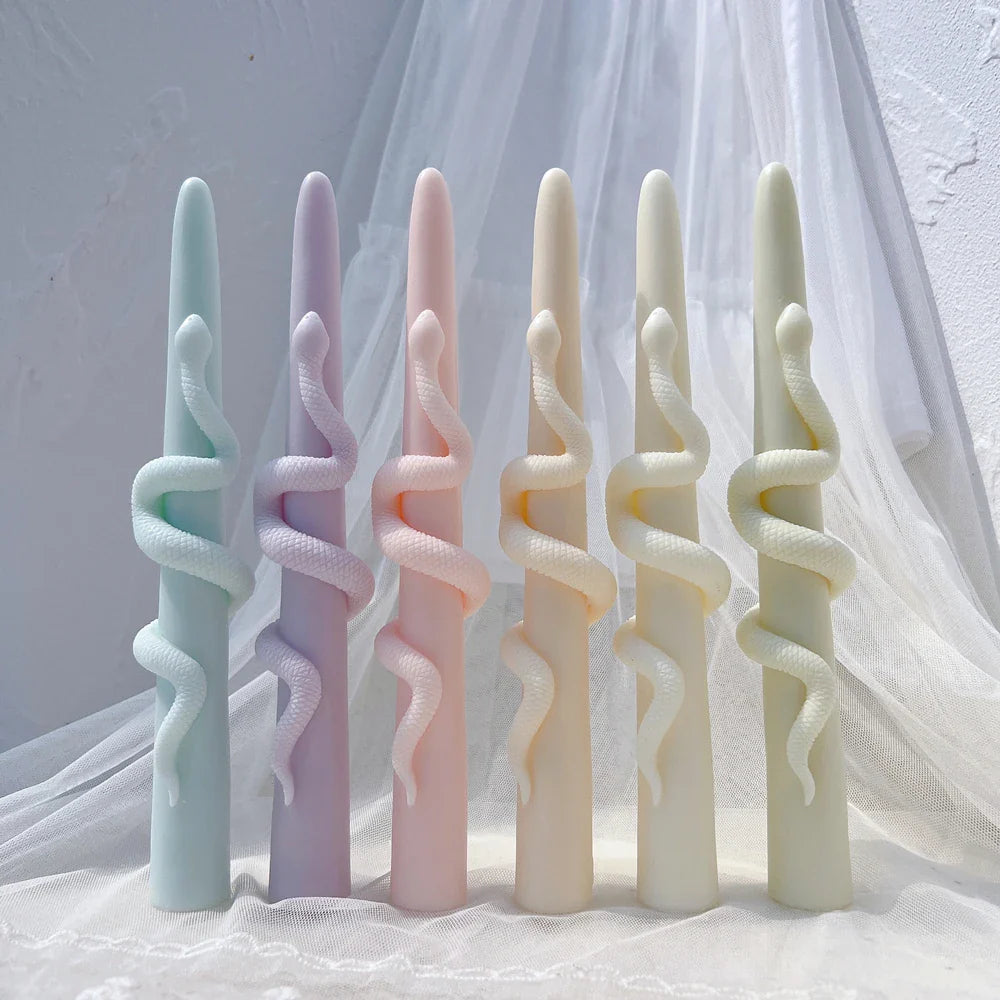25CM Tall Snake Around Pillar Candle Mold