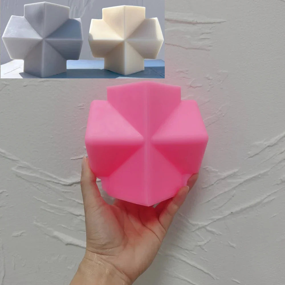 Geometric Cross Shaped Silicone Candle Mould