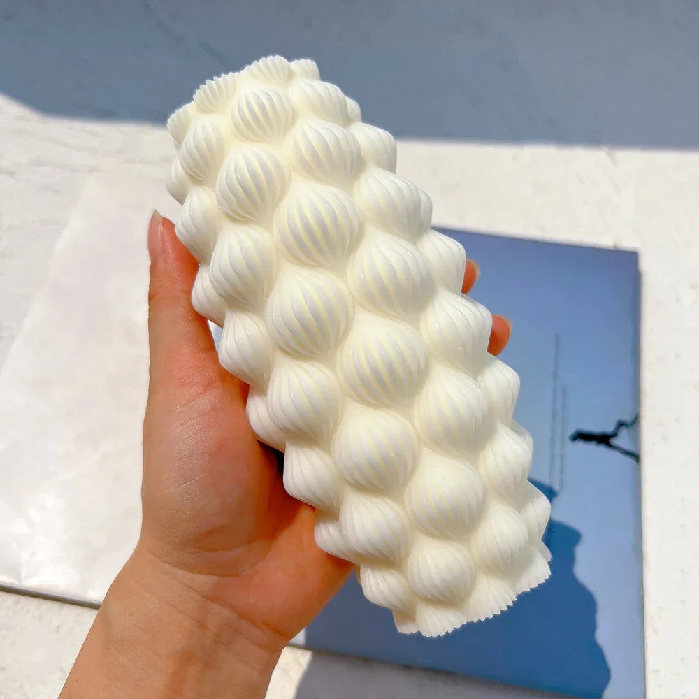 Ribbed Pillar Raindrop Candle Mould