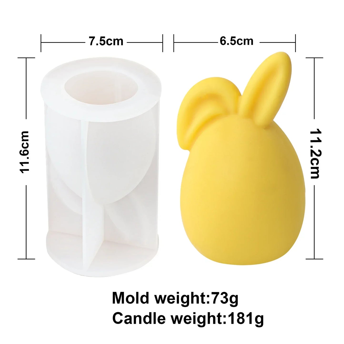 Easter Egg Bunny Silicone Candle Mould