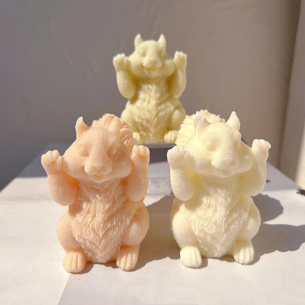 Cute Squirrel Silicone Candle Mould