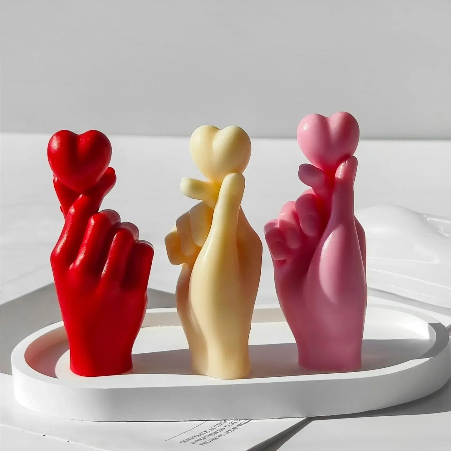 Finger Heart Gesture Silicone Candle Mould