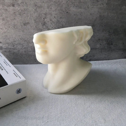 Half Face David Head Silicone Candle Mould