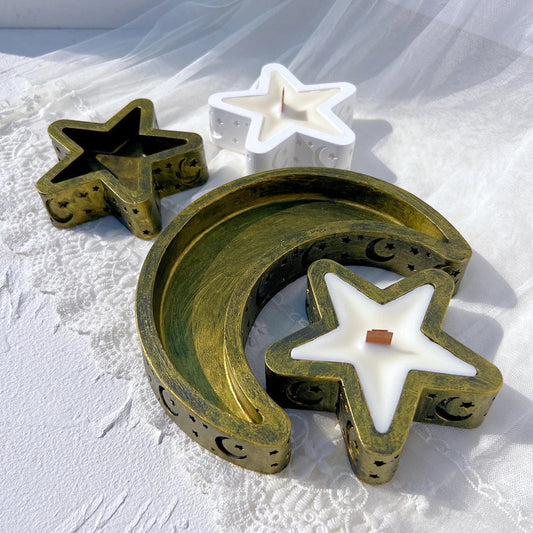 Eid Mubarak Candle Vessel Mould - Moon & Star