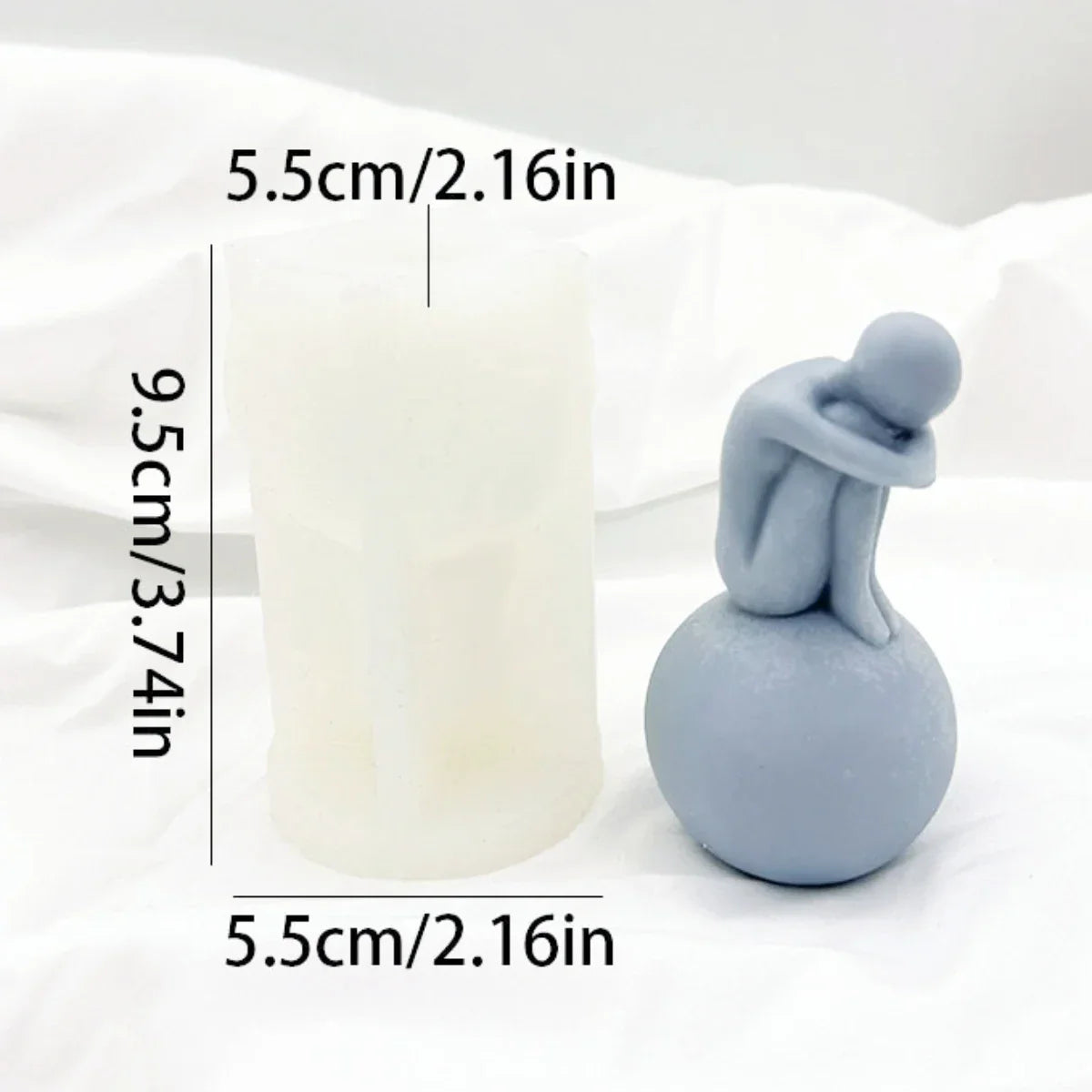 Alone Human Sculpture Candle Mould Silicone