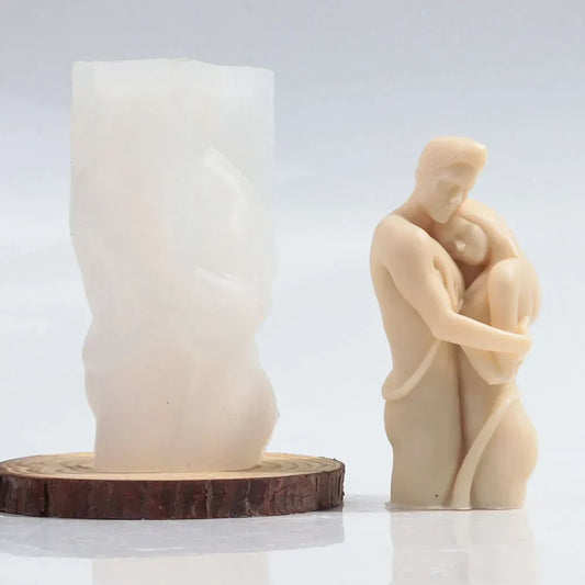 Embrace Lovers Portrait Candle Mould Silicone